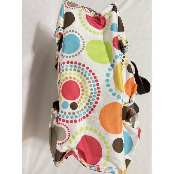 Thirty One Organizing Utility Tote 15 x 10 x 6 Pockets Colorful Circles Dots - Picture 5 of 5